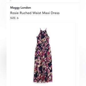 Floral Rosie Ruched Waist Maxi Dress